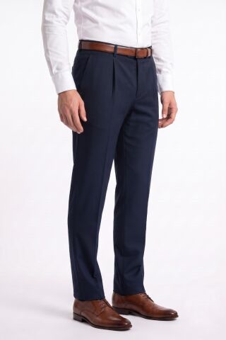 Erkek Pileli Klasik Kumaş Pantolon 1166P BGL-ST05613 LACİVERT - 44
