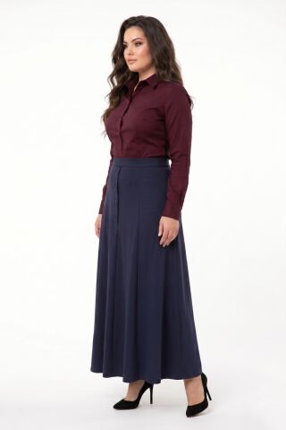 Kadın Kumaş Etek Lastikli Kemer Balık Model BGL-ST05512 LACİVERT - 56