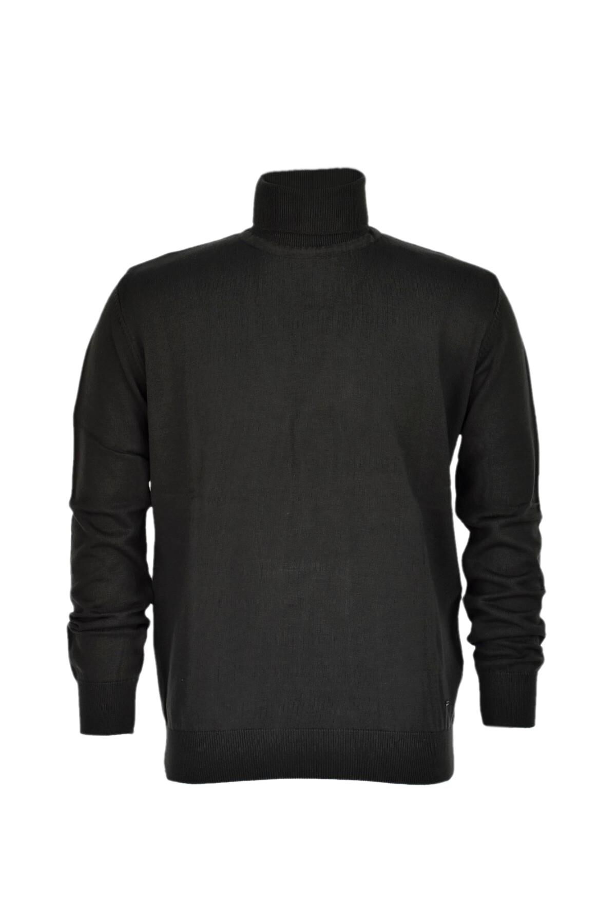 Erkek Spor Düz Balıkçı Yaka Kazak R21010 BGL-ST03179 HAKİ - L