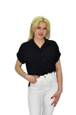 Kadın Ayrobin Kısa Kol Gömlek BGL-ST03695 PUDRA - 40
