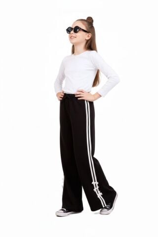 Kız Çocuk Eşofman Altı Cepli 2 İplik Şeritli Fiyoklu BGL-ST05227