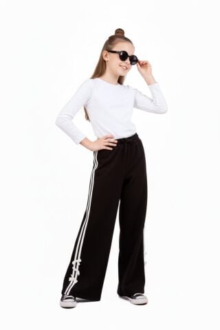 Kız Çocuk Eşofman Altı Cepli 2 İplik Şeritli Fiyoklu BGL-ST05227