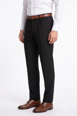 Erkek Pileli Klasik Kumaş Pantolon 1166P BGL-ST05613 SİYAH - 46