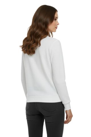 Kadın Sıfıryaka Sweatshirt  BGL-ST05116 BEYAZ - 2XL