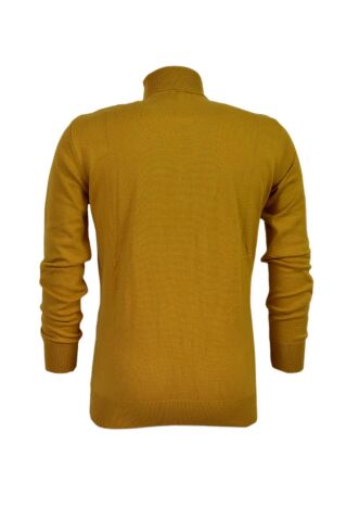 Erkek Spor Düz Balıkçı Yaka Kazak R21010 BGL-ST03179 HARDAL - XL
