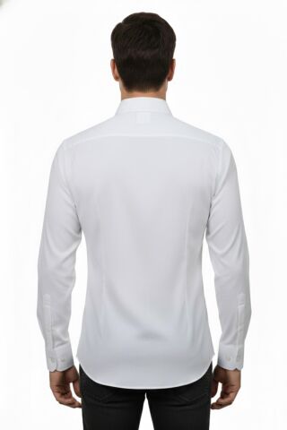 Erkek Slim Fitt Uzun Kol Gömlek 2427 BGL-ST04809 BEYAZ - XL