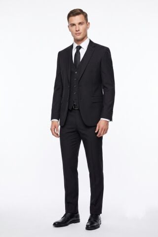 Erkek Takım Elbise Çift Yırtmaç Yelekli Silim Fit 6 Drop BGL-ST05666