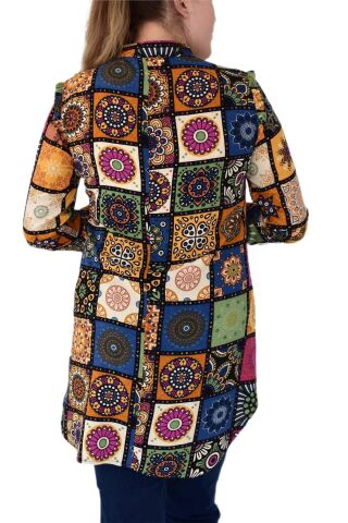 Kadın Etnik Desen Tunik BGL-ST02016 KİREMİT - 46