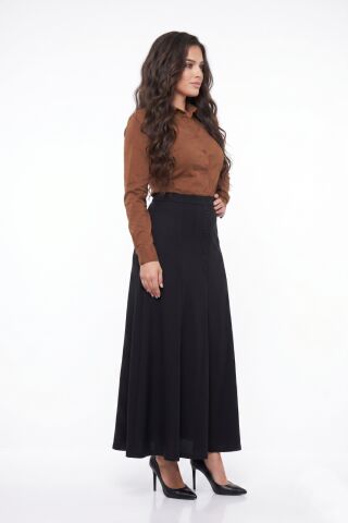 Kadın Kumaş Etek Lastikli Kemer Balık Model BGL-ST05512 SİYAH - 52