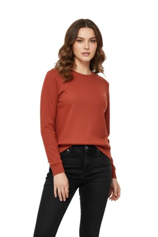 Kadın Sıfıryaka Sweatshirt  BGL-ST05116 KİREMİT - XL