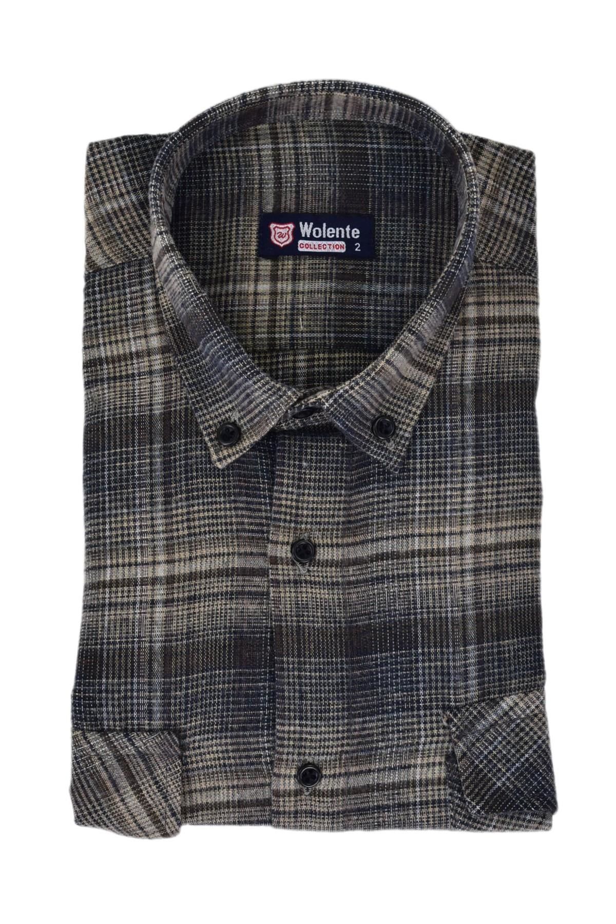 Erkek Pamuklu Kışlık Çift Cepli Kapaklı Gömlek BGL-ST03166