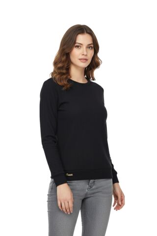 Kadın Sıfıryaka Sweatshirt  BGL-ST05116 SİYAH - M