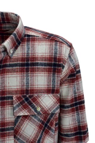 Erkek Çift Cepli Kapaklı Regular Fit Oduncu Gömlek BGL-ST03262 KİREMİT - S