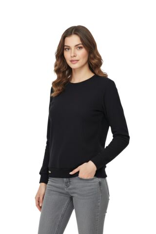 Kadın Sıfıryaka Sweatshirt  BGL-ST05116 SİYAH - L