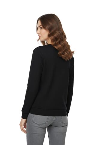Kadın Sıfıryaka Sweatshirt  BGL-ST05116 SİYAH - L
