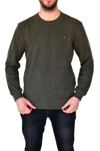 Erkek Büyük Beden Sıfır Yaka Sweatshirt 2268-BTL  BGL-ST02355 HAKİ - 4XL
