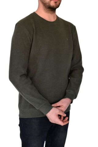 Erkek Büyük Beden Sıfır Yaka Sweatshirt 2268-BTL  BGL-ST02355 HAKİ - 4XL