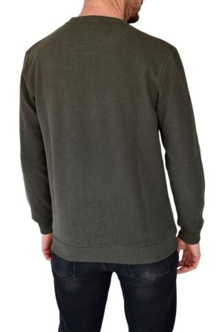 Erkek Büyük Beden Sıfır Yaka Sweatshirt 2268-BTL  BGL-ST02355 HAKİ - 4XL