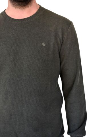 Erkek Büyük Beden Sıfır Yaka Sweatshirt 2268-BTL  BGL-ST02355 HAKİ - 4XL