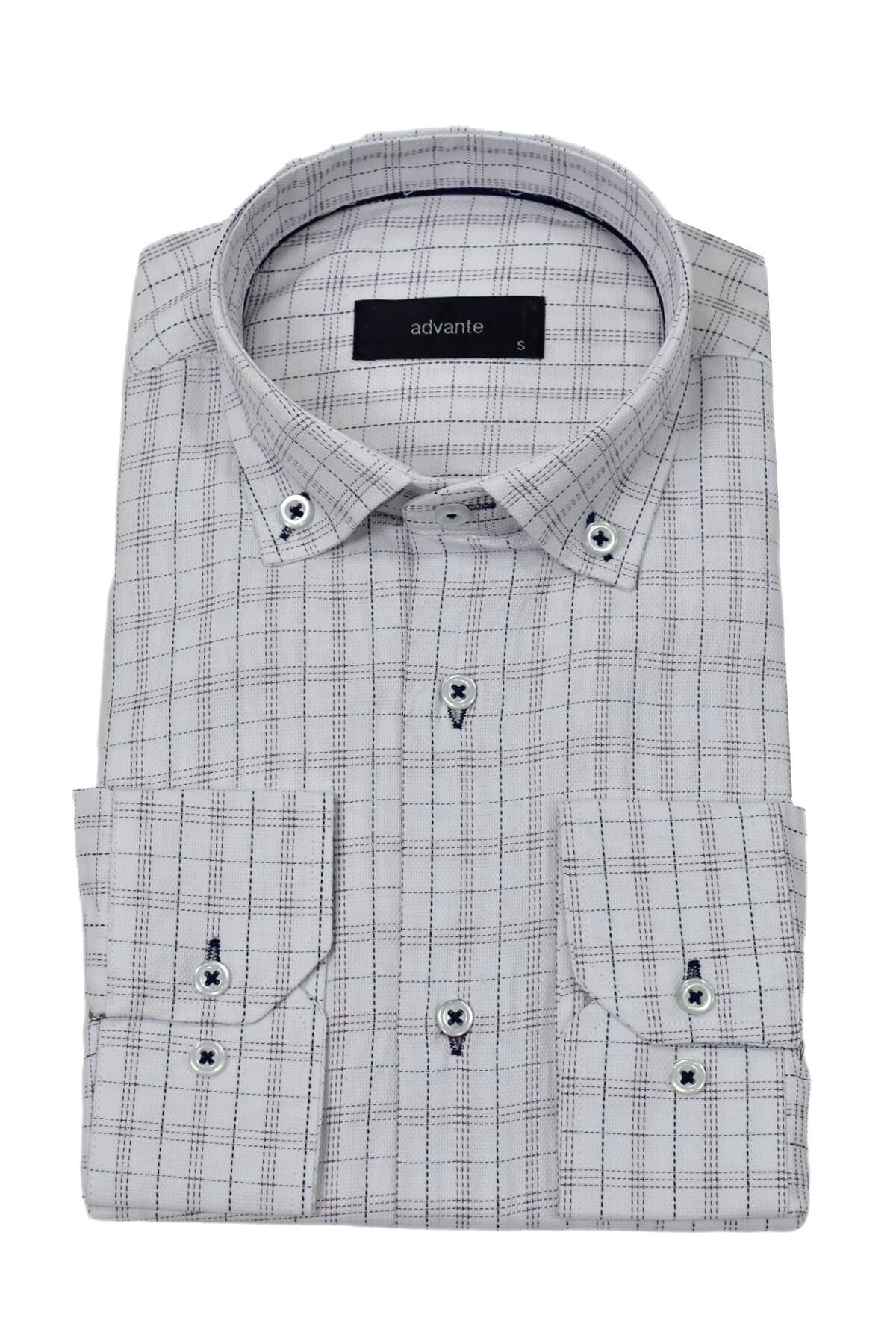Erkek Klasik Piti Kare Tek Cepli Gömlek BGL-ST03905 BORDO - 2XL