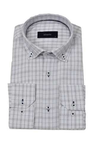 Erkek Klasik Piti Kare Tek Cepli Gömlek BGL-ST03905 BORDO - 2XL