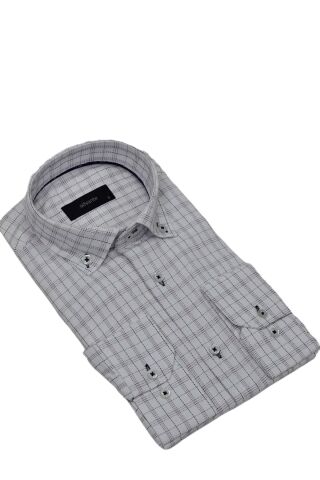 Erkek Klasik Piti Kare Tek Cepli Gömlek BGL-ST03905 BORDO - 2XL