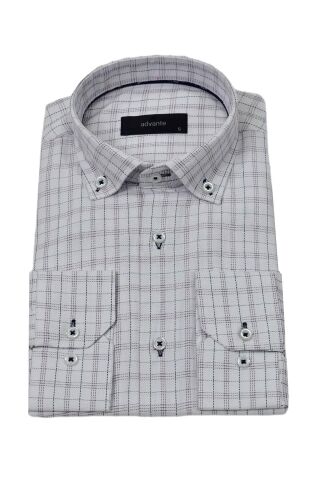 Erkek Klasik Piti Kare Tek Cepli Gömlek BGL-ST03905 BORDO - 2XL