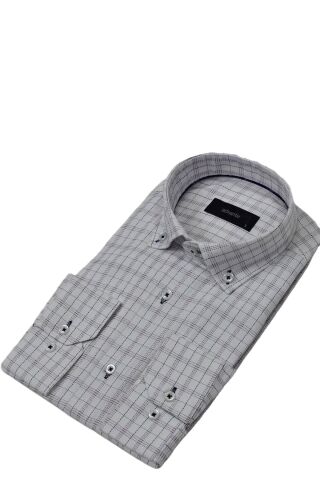 Erkek Klasik Piti Kare Tek Cepli Gömlek BGL-ST03905 BORDO - 2XL