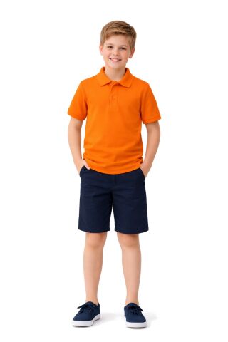 Erkek Kız Çocuk Polo Yaka Kısa Kollu Tişört BGL-ST05505