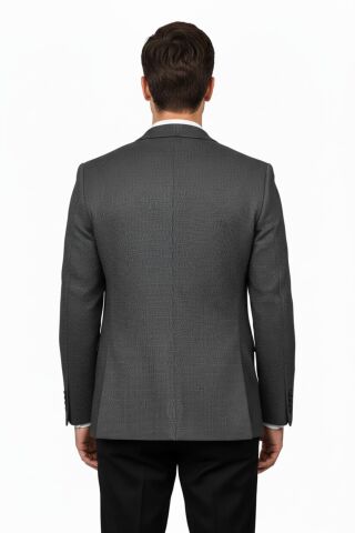 Erkek Tek Spor Ceket Çift Yırtmaçlı BGL-ST04982 FÜME - 48