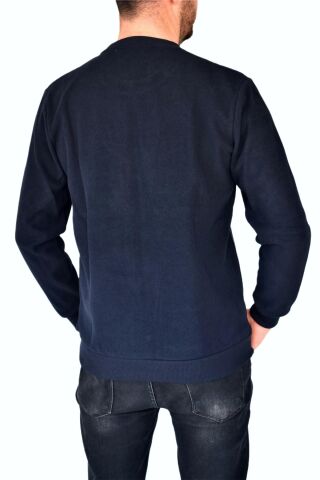 Erkek Büyük Beden Sıfır Yaka Sweatshirt 2268-BTL  BGL-ST02355 LACİVERT - 4XL