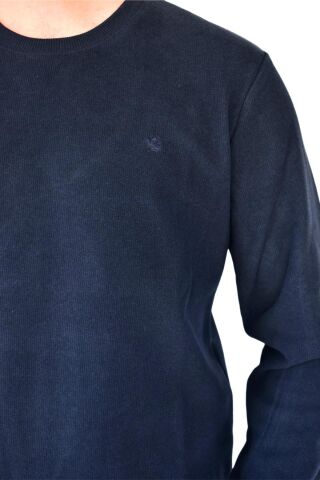 Erkek Büyük Beden Sıfır Yaka Sweatshirt 2268-BTL  BGL-ST02355 LACİVERT - 4XL