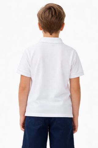 Erkek Kız Çocuk Polo Yaka Kısa Kollu Tişört BGL-ST05505 BEYAZ - 11 YAŞ