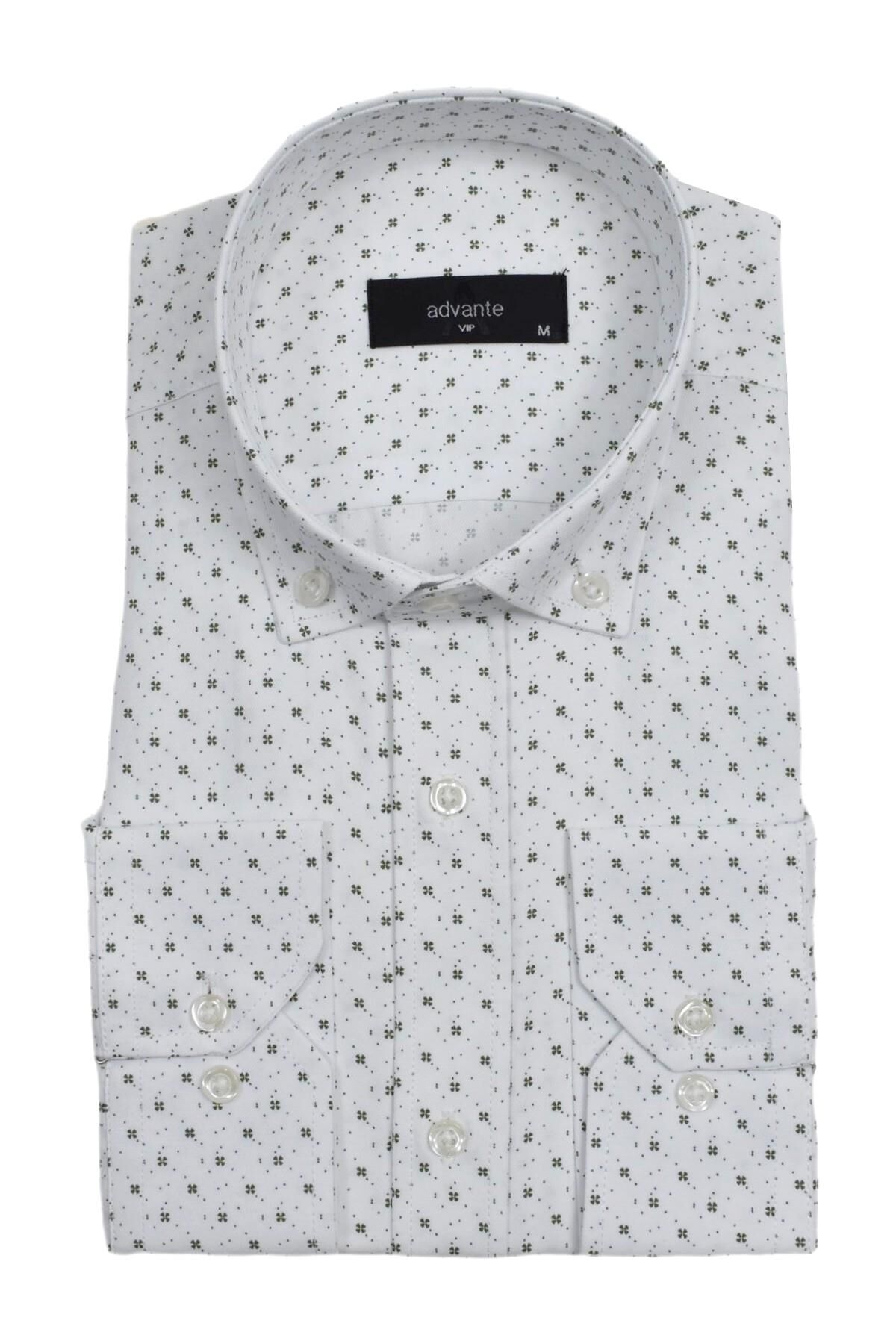 Erkek Puantiyeli Klasik Uzun Kol Gömlek BGL-ST02991