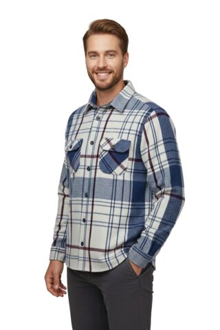 Erkek Kışlık Çift Cep Kapaklı Oduncu Gömlek BGL-ST04934