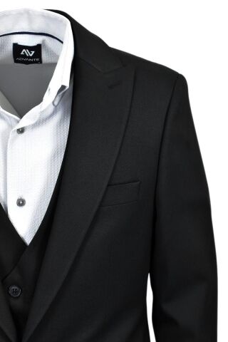 Erkek Siyah Silim Fit Takım Elbise BGL-ST03493 SİYAH - 56
