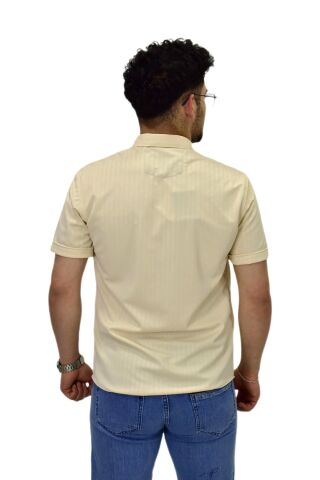 Erkek Spor Silim Fit Kısa Kol Gömlek BGL-ST04481 BEJ - M