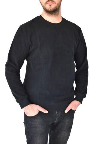 Erkek Büyük Beden Sıfır Yaka Sweatshirt 2268-BTL  BGL-ST02355 SİYAH - 4XL