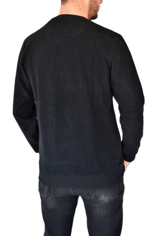 Erkek Büyük Beden Sıfır Yaka Sweatshirt 2268-BTL  BGL-ST02355 SİYAH - 4XL