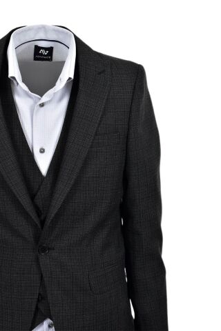 Erkek Hasır Silim Fit Takım Elbise BGL-ST03496 LACİVERT - 46