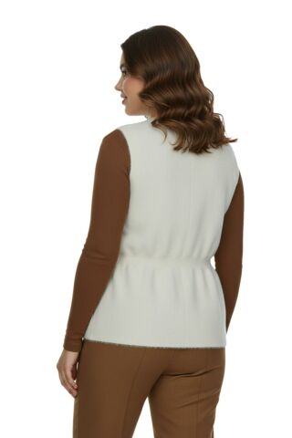 Kadın Düğmeli Sakallı Triko Yelek BGL-ST05076