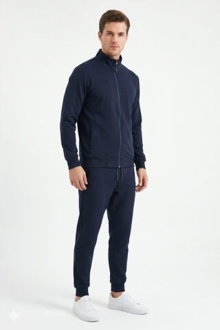 Erkek Eşofman Takım 2 İplik Şardonsuz BGL-ST05412 LACİVERT - 2XL