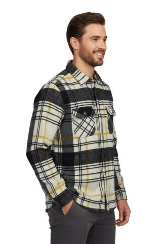 Erkek Kışlık Çift Cep Kapaklı Oduncu Gömlek BGL-ST04934 ANTRASİT - 2XL