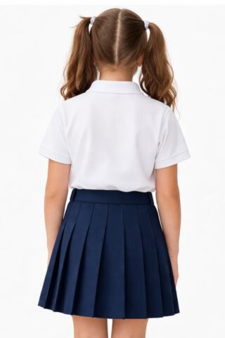 Erkek Kız Çocuk Polo Yaka Kısa Kollu Tişört BGL-ST05505 BEYAZ - 9 YAŞ
