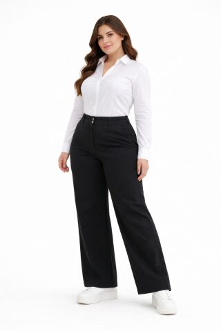 Kadın Kanvas Düşük Bel Bol Pantolon BOLT-036