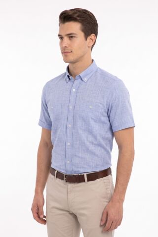 Erkek Çift Cepli % 100 Cotton Kısa Kol Gömlek BGL-ST05647