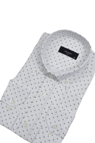 Erkek Puantiyeli Klasik Uzun Kol Gömlek BGL-ST02991 HAKİ - XL