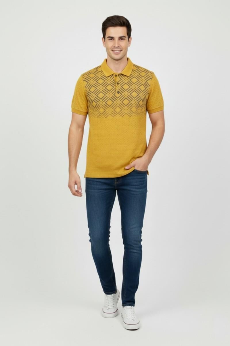 Erkek Polo Yaka Tişört BGL-ST00529 SAFRAN - XXL