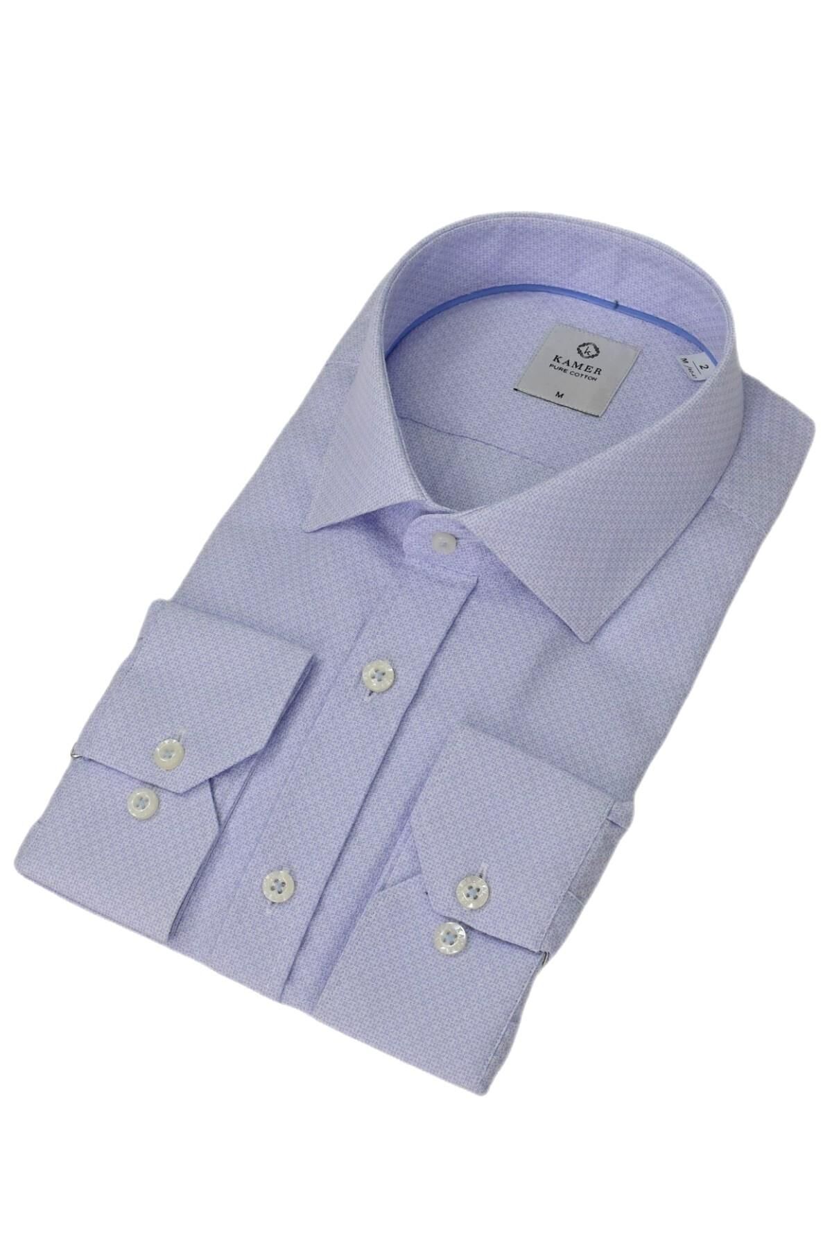Erkek Klasik Uzun Kol Gömlek 3634 BGL-ST04751 MAVİ - M
