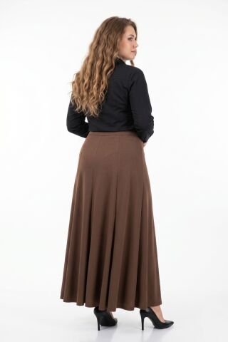 Kadın Kumaş Etek Lastikli Kemer Balık Model BGL-ST05512 A.KAHVE - 46